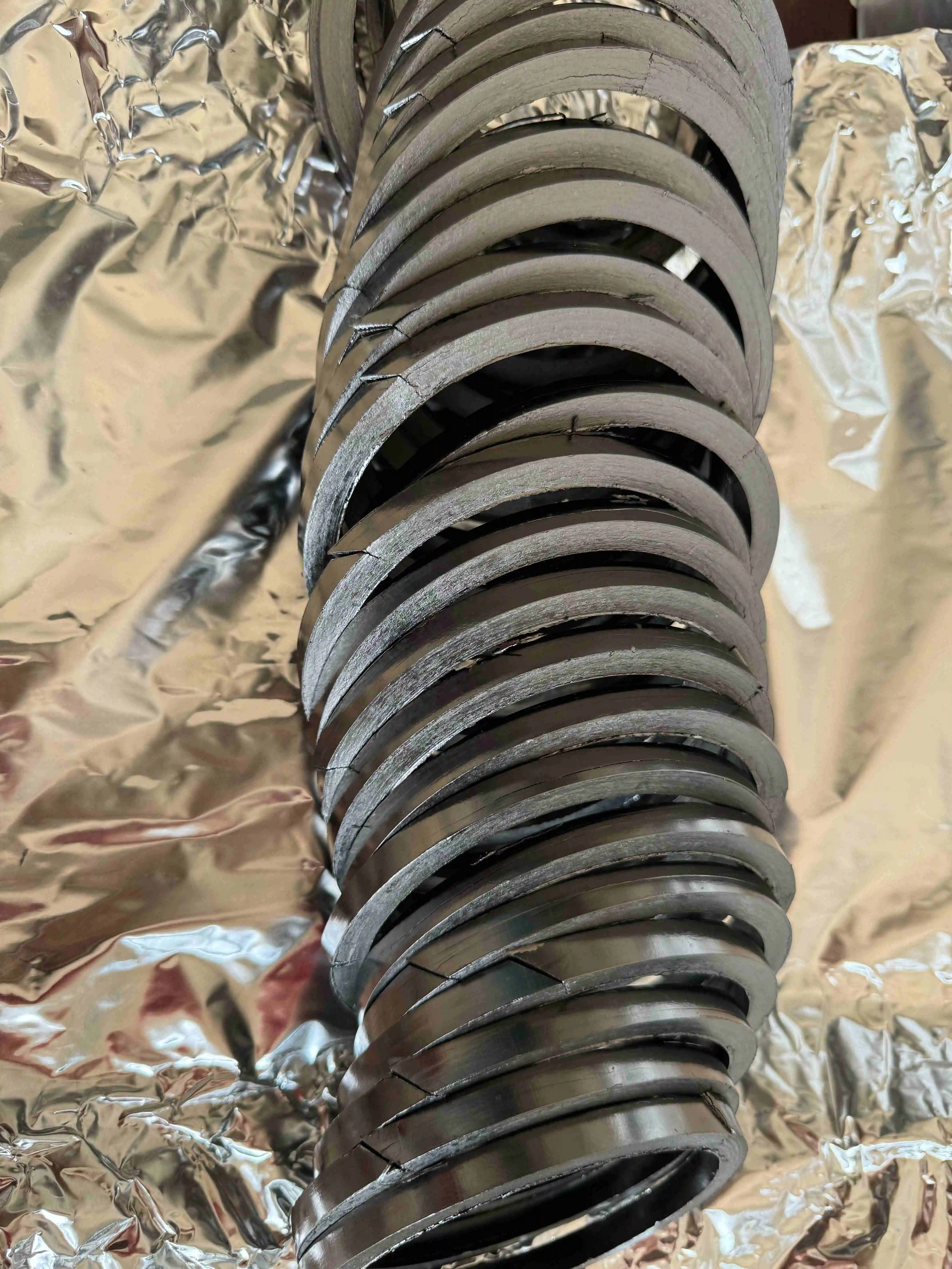 Expanded flexible graphite gasket ring v ring w ring with metal wire high temperature pressure seal gasket