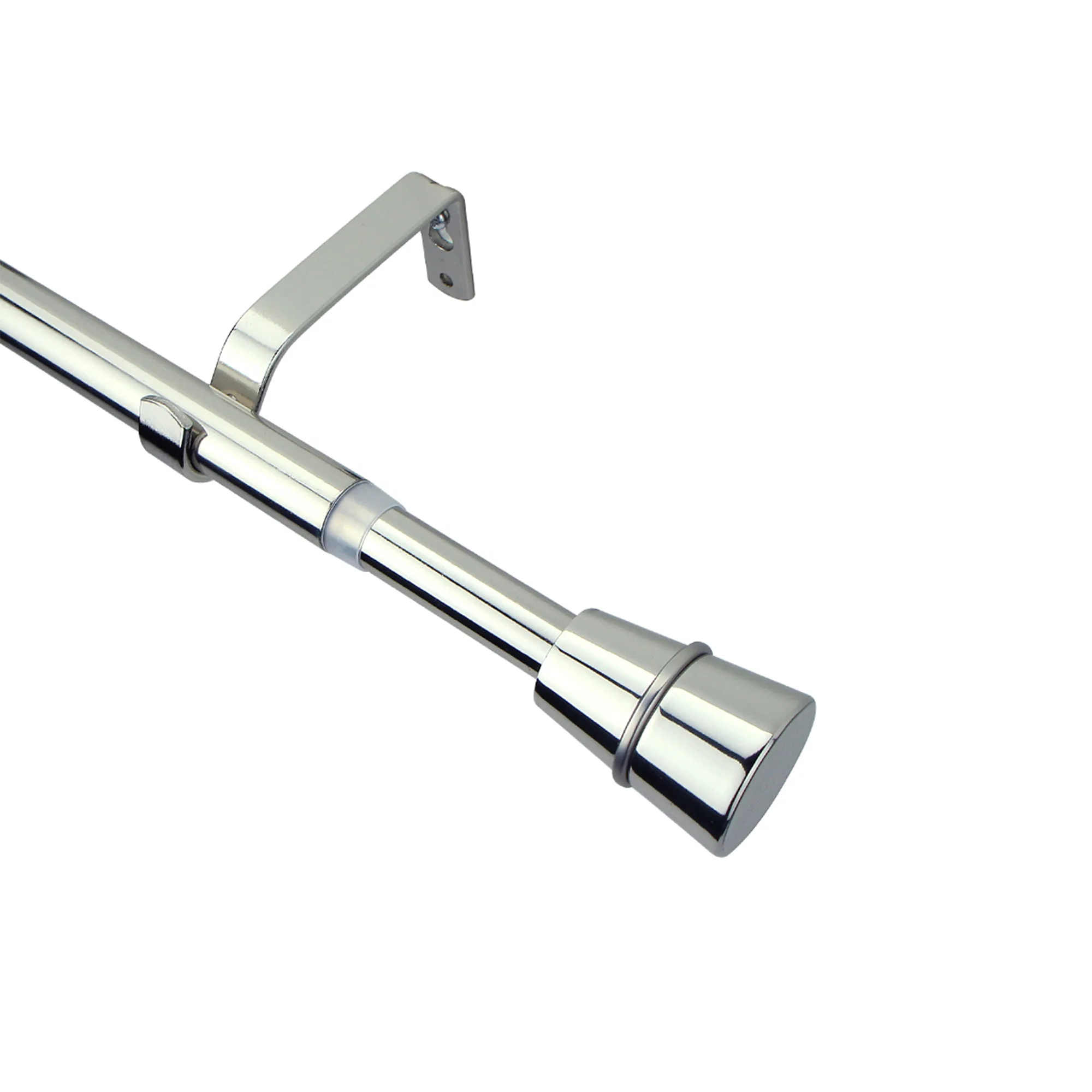 Hot Sale Elegant Decorative Metal Double Brackets Finials Aluminium Alloy Curtain Rod Pole For Windows