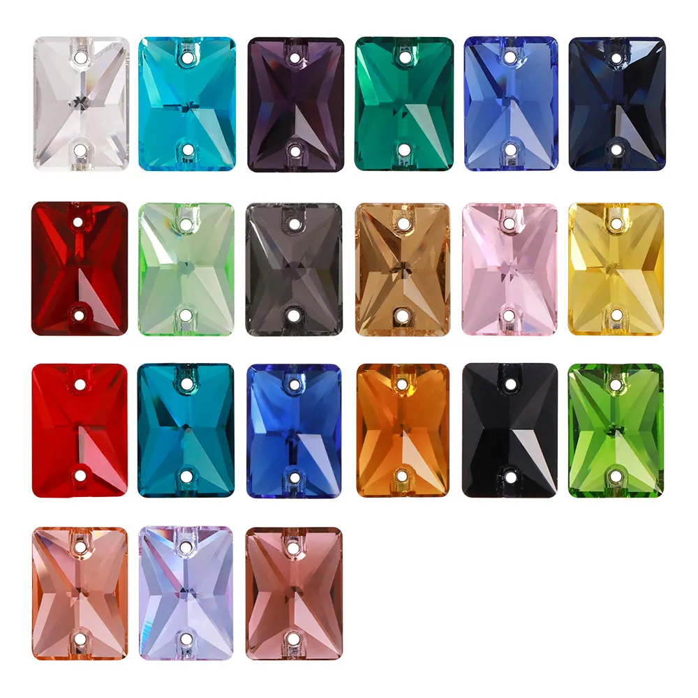 Rectangle Flat Back Loose Garment Beads Sew On Crystal Rhinestones For Garment Accessories Wholesale Glass Stone