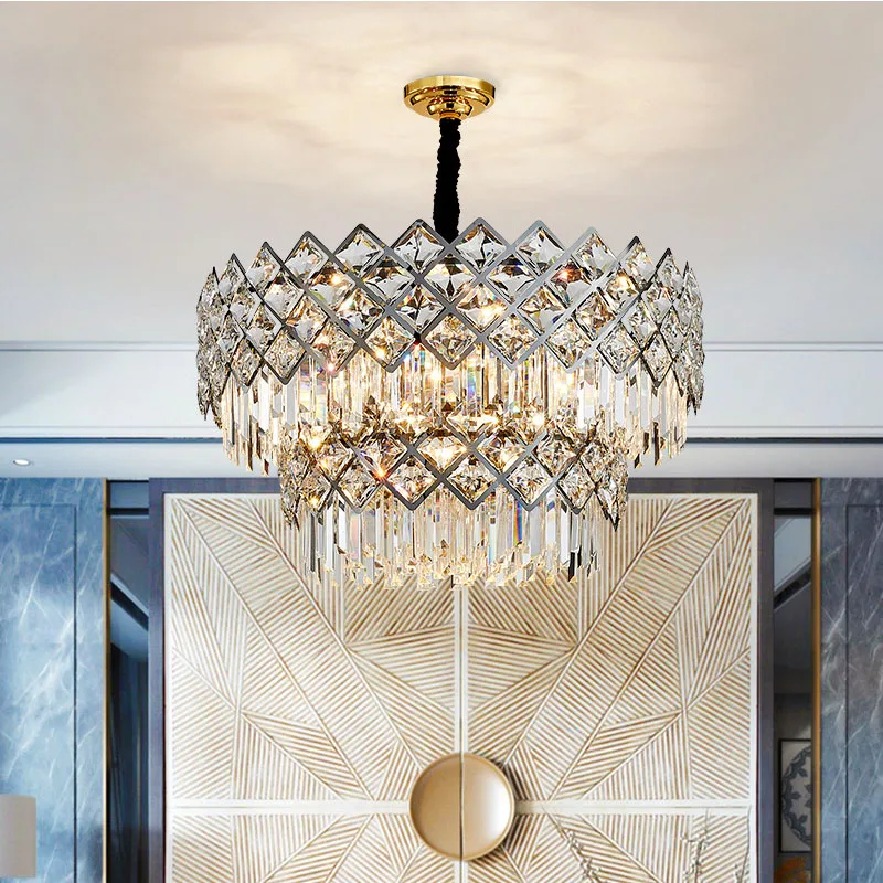 Modern Crystal Ceiling Lamp Nordic Minimalist Restaurant Pendant Wrought Iron Modern Pendant Light Luxury Crystal Chandelier