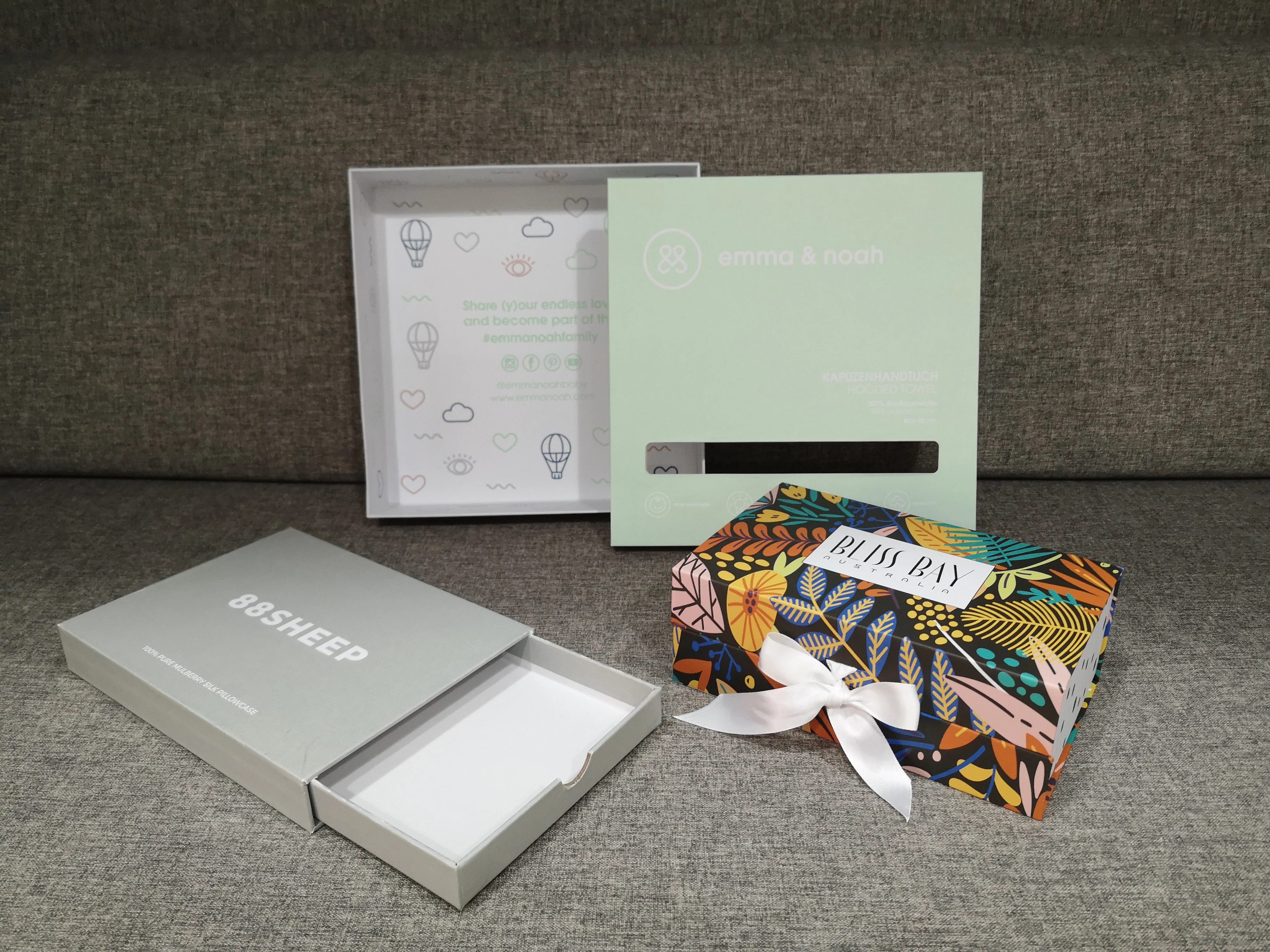 Custom Logo Rigid Gift Box Book-shaped & Drawer type Packaging Box Cardboard Paper Box with ribbon For Christmas Holiday