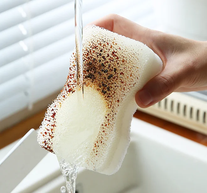 Scrubber Sponge Household Dishes Kitchen Cleaning Double Sided 3 Layer Washing Sponge