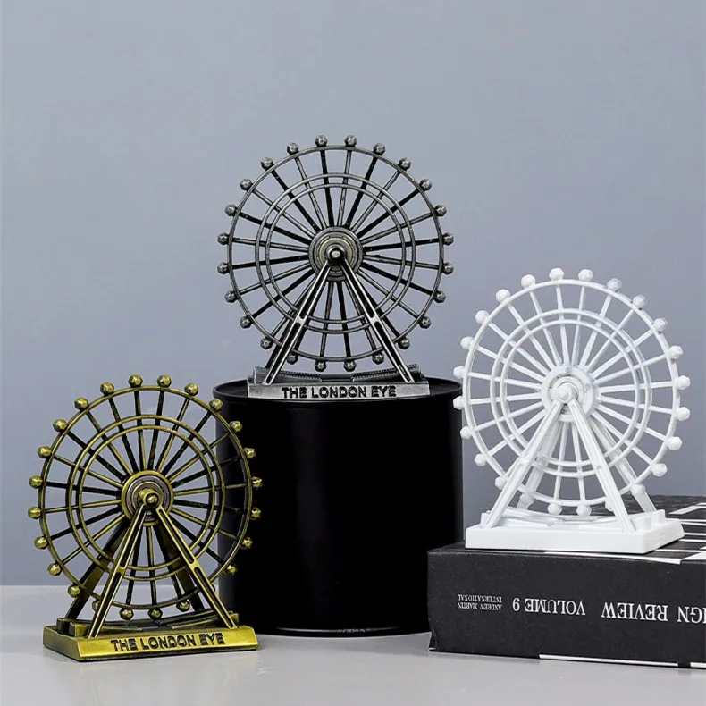 Nordic Ornaments rotatable ferris wheel  Wheel Office Bar Shop Table Decoration Study Decor Iron Metal Birthday Gift