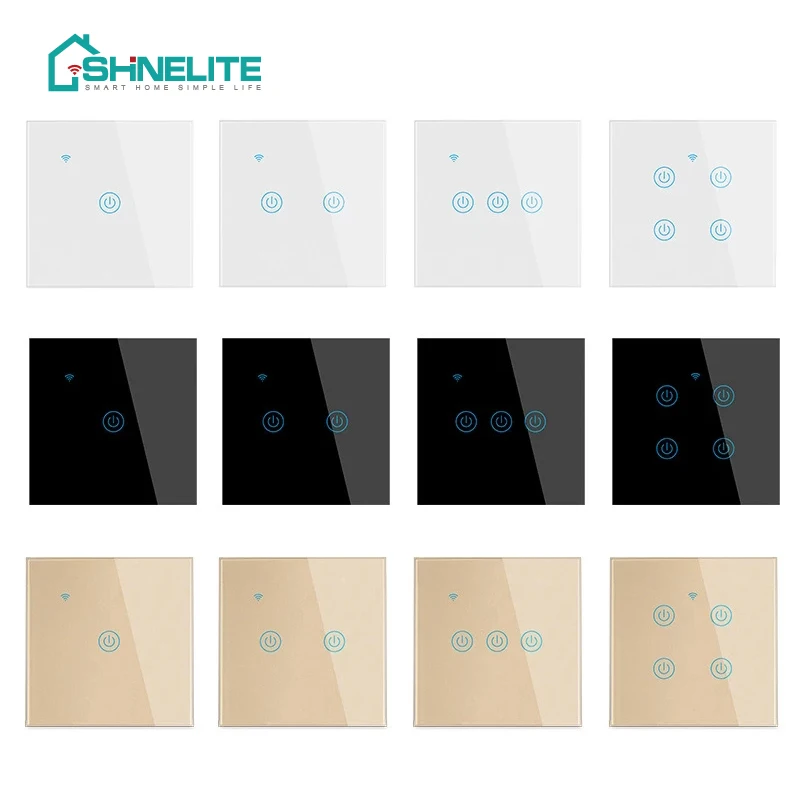 Настенные смарт-выключатели Zigbee Tuya 4 клавиши Wi-Fi стандарт EU/UK сенсорный выключатель для домашнего