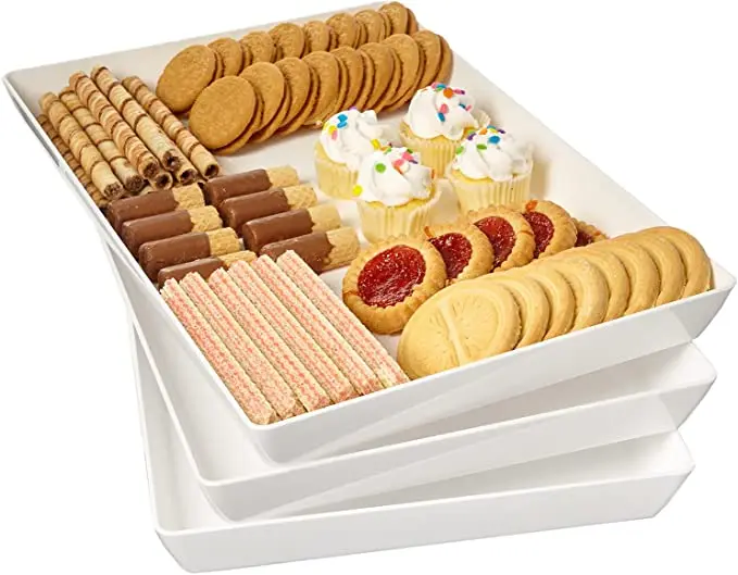 Wholesale Serving Tray Acrylic 12*16 Inch Transparent Trays Plastic Lucite Tray With Handles