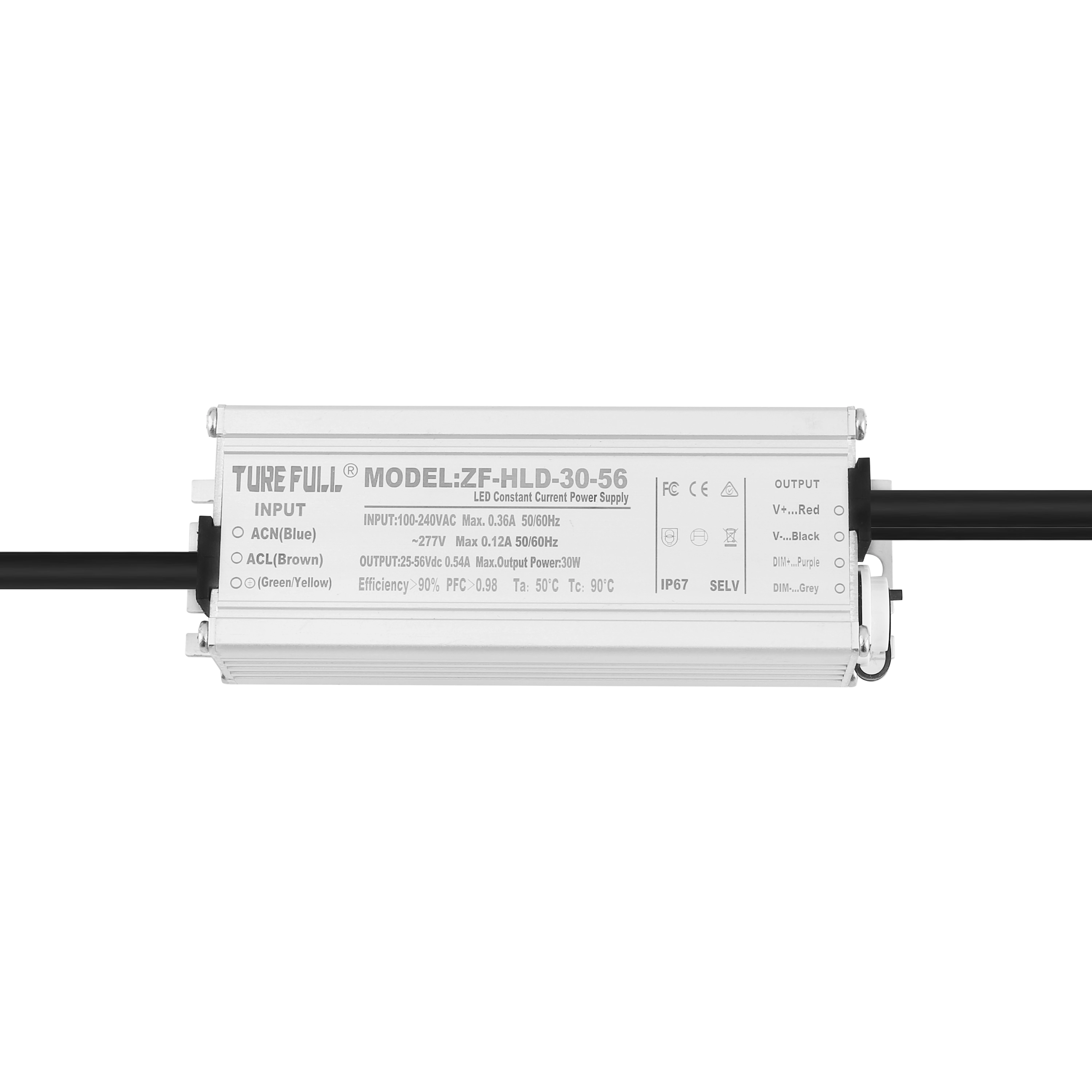 TURE FULL Factory price 30W waterproof triac dimmable led driver for led strips