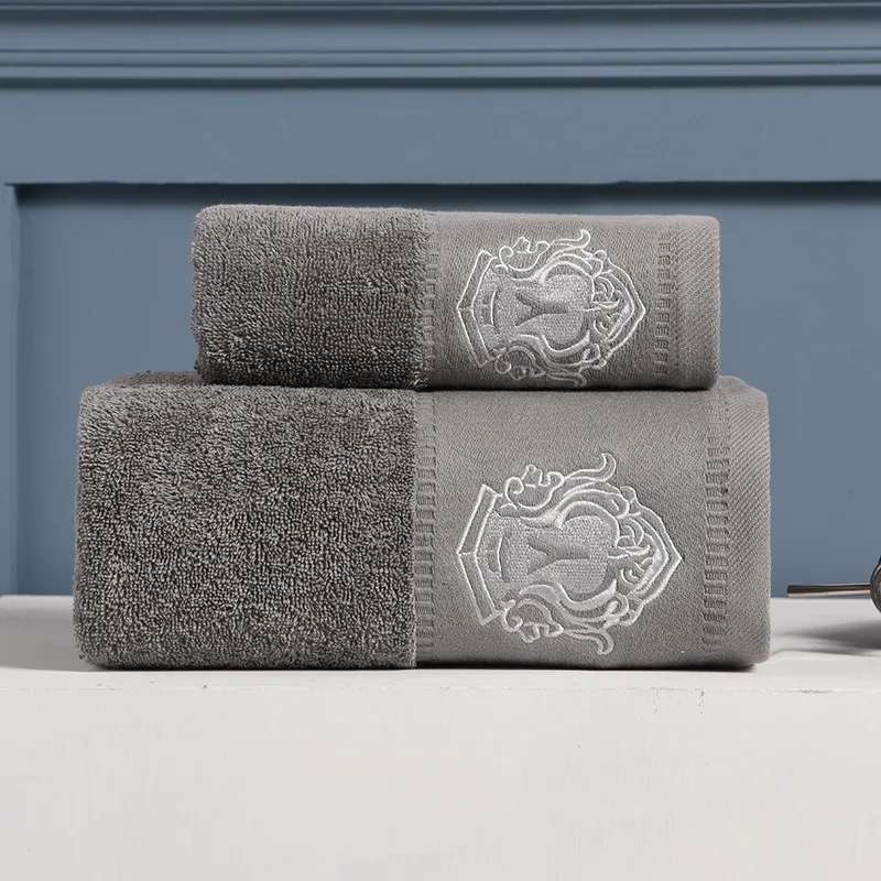 High Quality Towel Set 100% Cotton Microfiber Satin Embroidery Bath Towels For Hotel SPA
