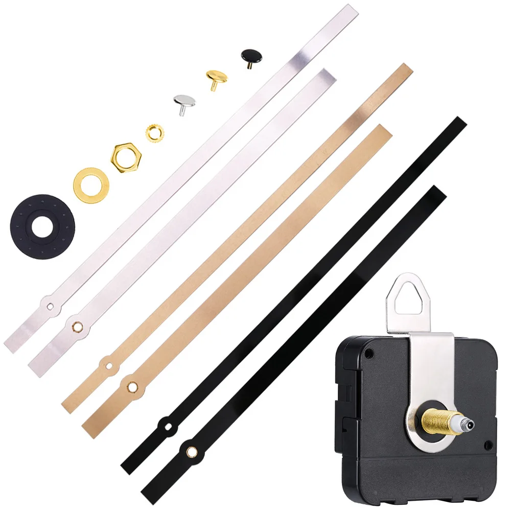 A wall clock mechanism clock kit with straight hands, minute hand (250 mm) and the hour hand (200 mm)