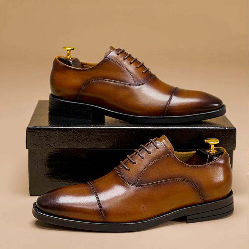 Мужские Туфли-оксфорды Zapatos De Hombre новые стильные туфли 2024 размера 46 высококачественные из натуральной кожи для мужчин вечерние Формальные