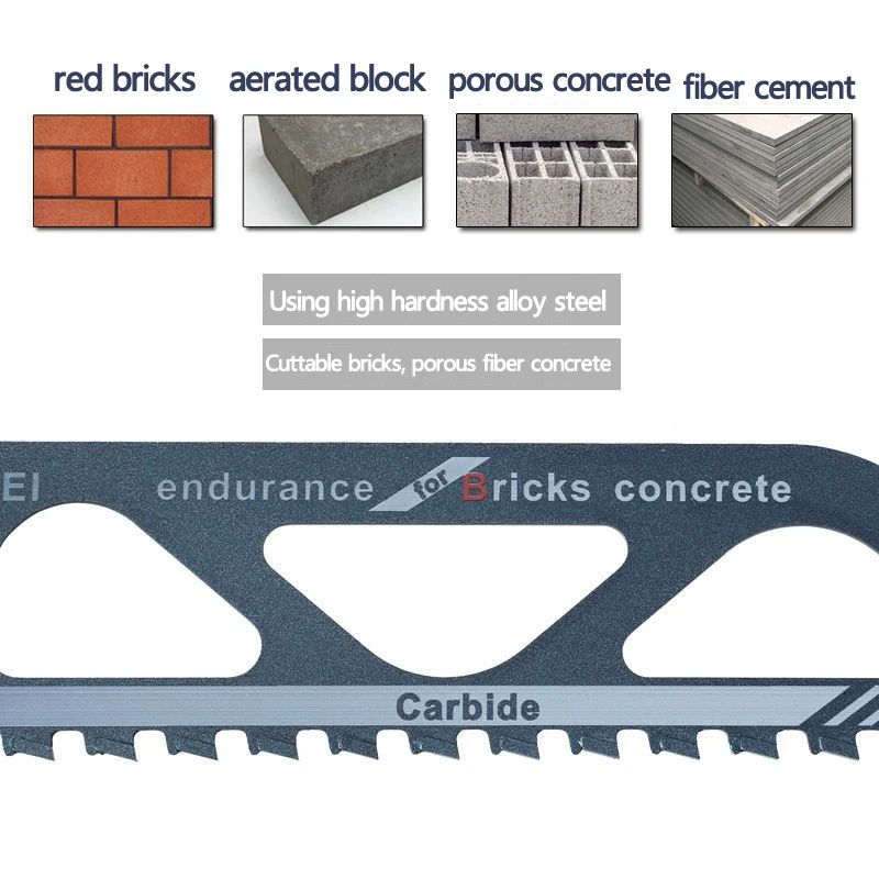 225/300/455/505mm Alloy reciprocating saw blade for cutting lightweight bricks with aerated blocks and red brick saw blades