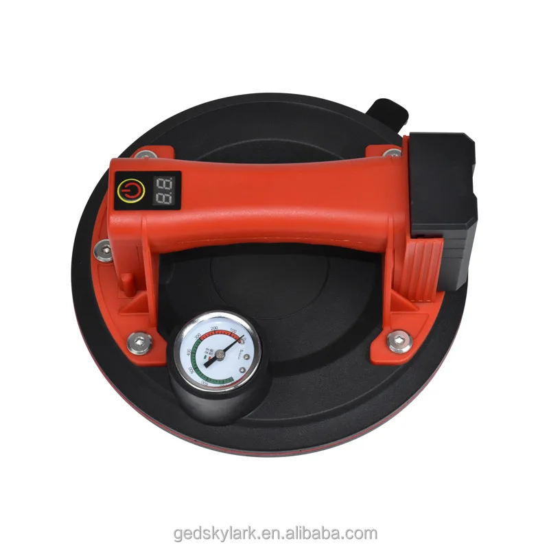 8 Inch Electric Suction Cup With Digital Display Pressure Gauge 200KG Load Lithium Battery Lifting Tools