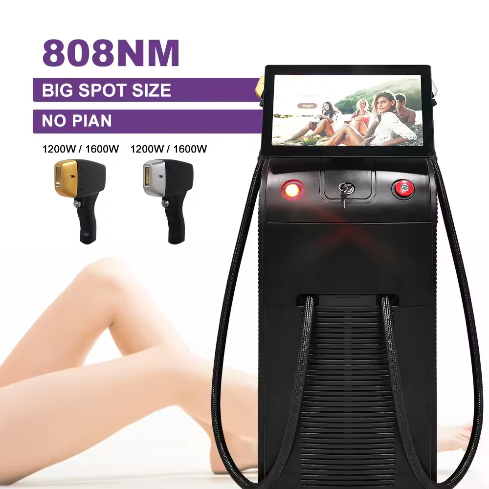 Professional Ice Platinum Diode Laser Machine 755/808/1064 Laser for Permanent Skin Hair Removal Titanium Model Free OEM Service