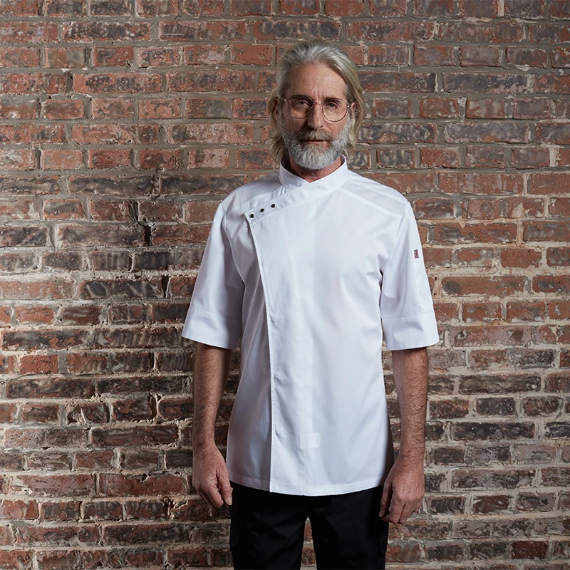 Checkedout short Sleeve cafe bar hotel fast food restaurant uniform Coat Jacket kitchen Chef Uniforms