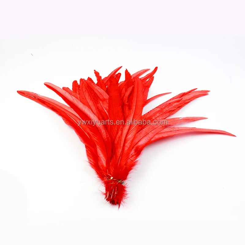 Hot Sale 25-45 cm Sprayed Silver Rooster Tail Feathers for Sale