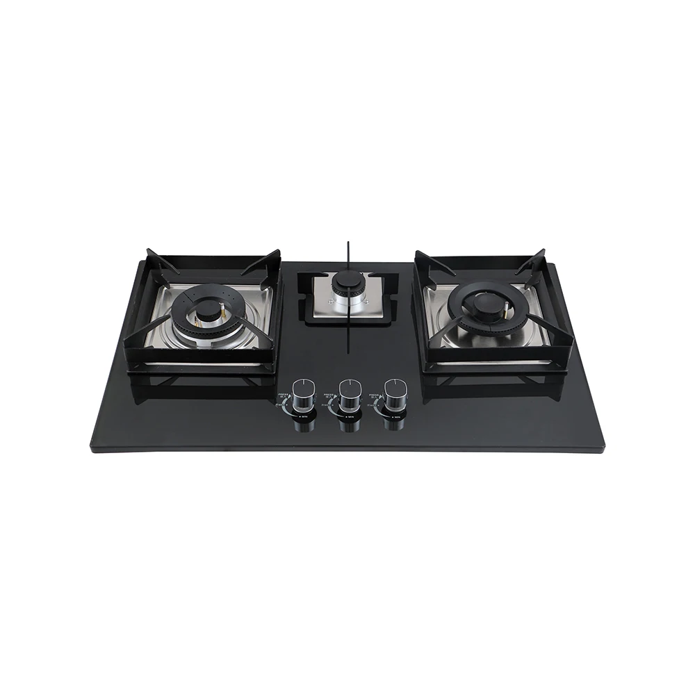 3 Burners Gas Stove Cooktop Glass Top Built-in Gas Burner Hob Propane Gas Cooktop