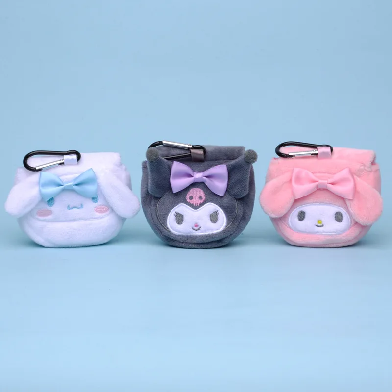 DHF милый Sanrioed Kuromi Cinnamoroll Melody круглая сумка для хранения наушников плюшевый чехол совместим девочек Подарки