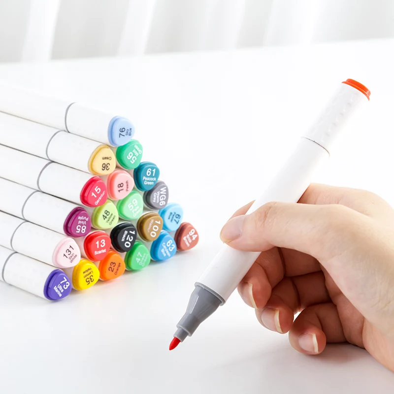 TOUCHCOOL OEM 60 Colors Set Permanent Ink Drawing Sketch Pen Alcohol Markers Art Double Headed Marker Set DIY Drawing Multicolor