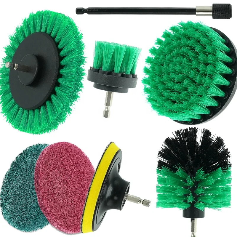 Drill Attachment Brush Power Scrubber Electric Drill Cleaning Brush 8 PCs Set For Household Cleaning