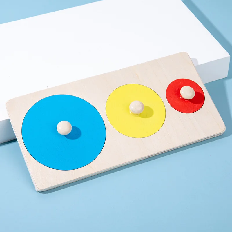 Montessori Early Learning Shape Cognitive Jigsaw Puzzle Hand Grasping Board Panel For Baby Intelligence And Manual Brain