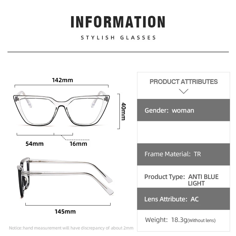 armazones lentes opticos blue cateye woman transparent friendly unbroken g blindness computer frame eyeglasses optical