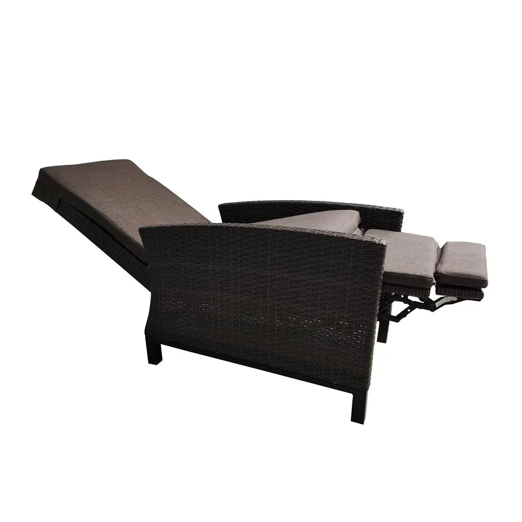 YOHO outdoor furniture Luxury Garden Patio rattan Dining set adjustable leisure chair High end stretchable table dining set