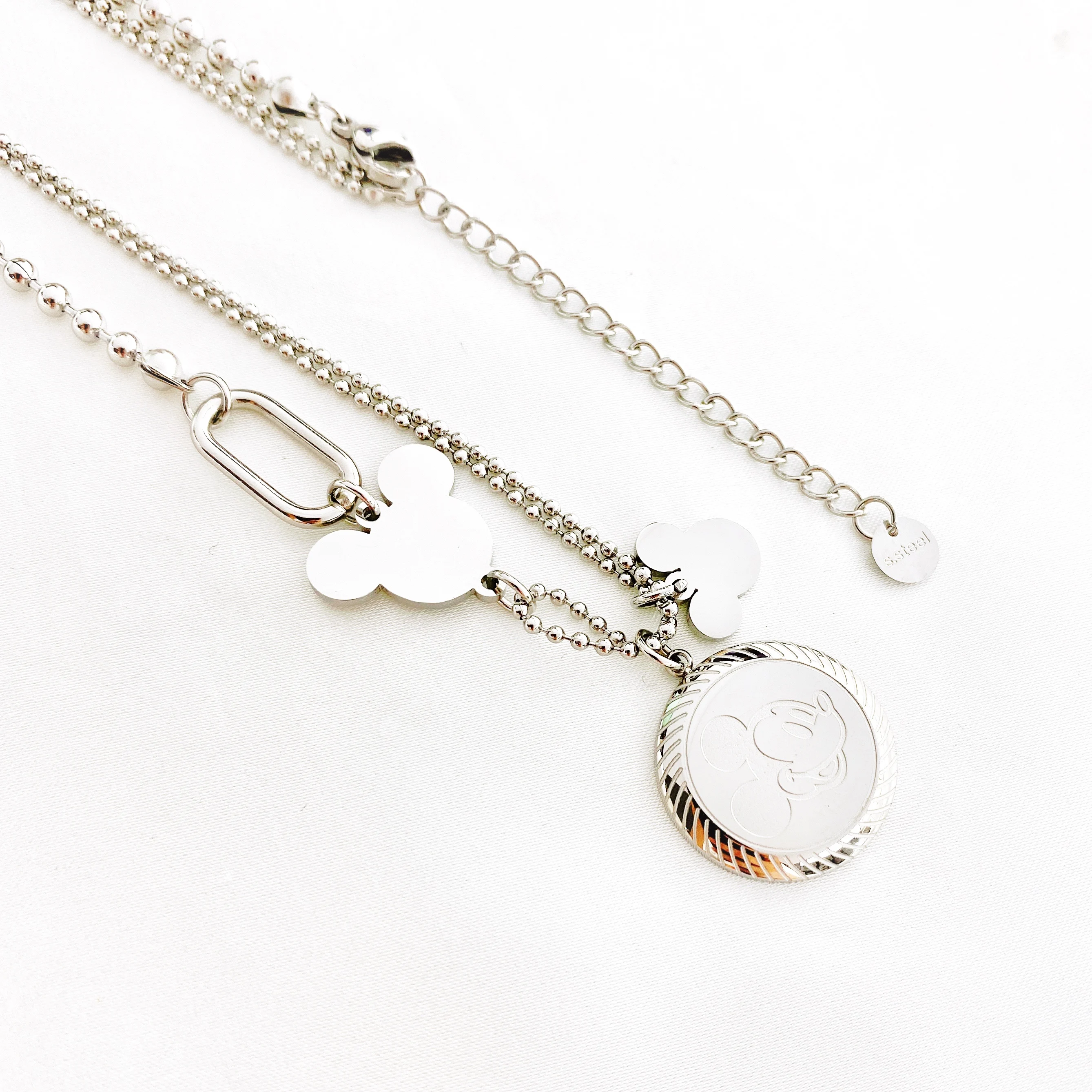 
Custom Cartoon Mickey Minnie Name Necklace Stainless Steel Mouse Letter Link Chain Necklaces Trenday Women Girl Gifts 