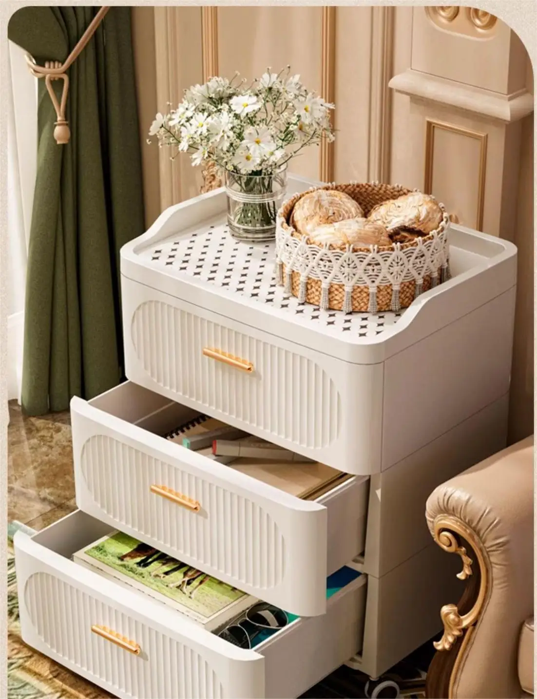 Wholesale Wardrobe Storage Cabinet Grocery  Multipurpose Durable Plastic Storage Drawer With Four Wheels