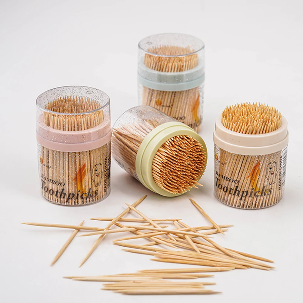 Factory quality double point disposable bamboo toothpick fruit cake decorated tooth pick