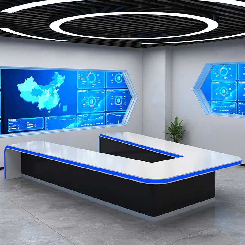 Modern Luxury Office Conference Table Office Furniture Wood 10 Person U Shape Meeting Table