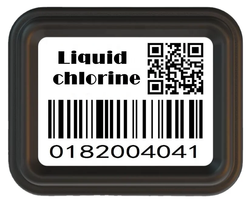Industrial Gas Liquid Chlorine Permanent Bar Code Label Tag