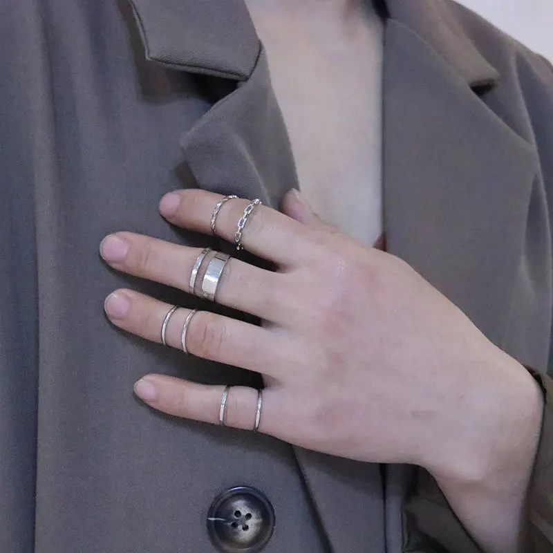 gold plated ring women simple jewelry 8pcs thin stacking knuckle rings sets for all fingers