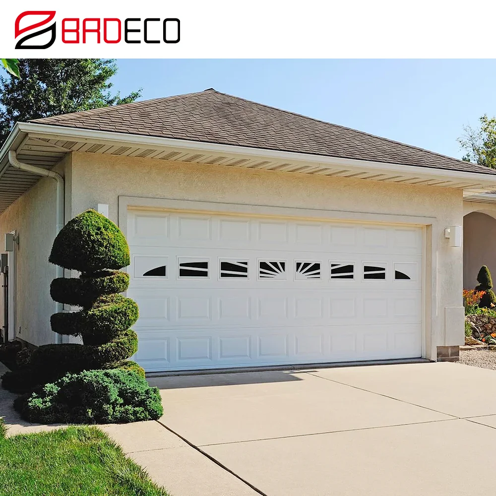 Factory Manufacturer Apartment Project Automatic Large Auto Lift Steel Overhead Motorized Bifold Sectional Garage Door