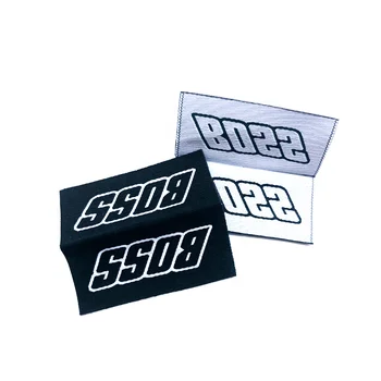 Custom Woven Tags Labels Clothing Shoes Bags Sustainable Eco-Friendly 3D Printed Silicon Cotton Folded Center Logo Accessories