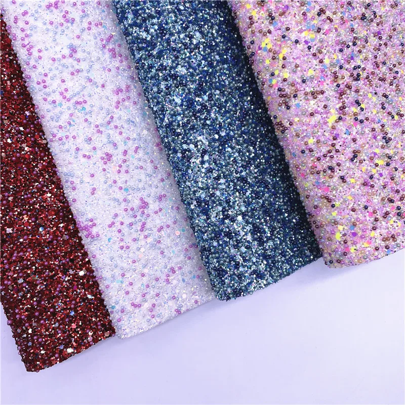 Super Pearl Chunky Glitter Leather Sheets For Bows Shoes