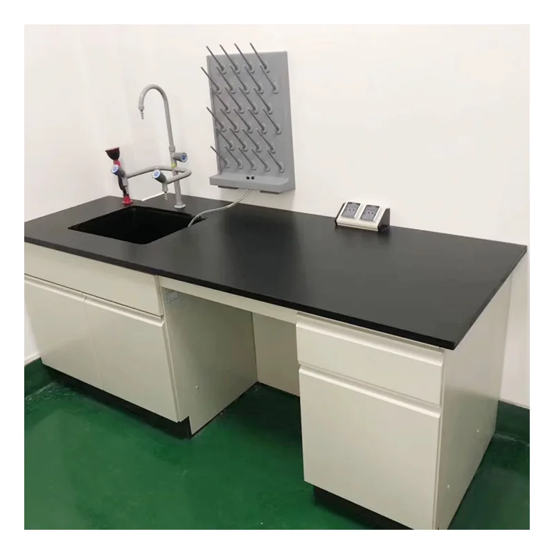 Lab table with reagent shelf drawer physical chemistry medical lab furniture customized laboratory workbench