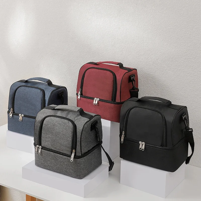 wholesale two layer fitness Insulated Thermal cooler bag Shoulder cooler bag thermal milk wine cooler carrier bag