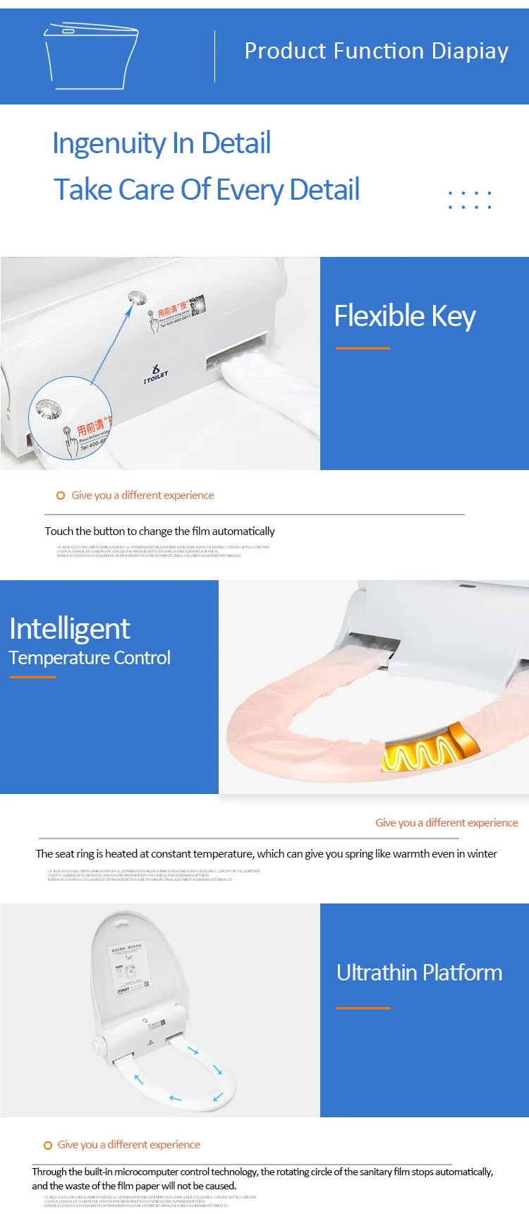 modern wholesale oem smart intelligent round electronic sensor dry electric heated bidet bathroom toilet seat cover