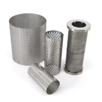 Customized Size 2 3 5 6 8mm Metal Mesh Pipe Exhaust Filter Cylinder 304 316 Stainless Steel Perforated Tube
