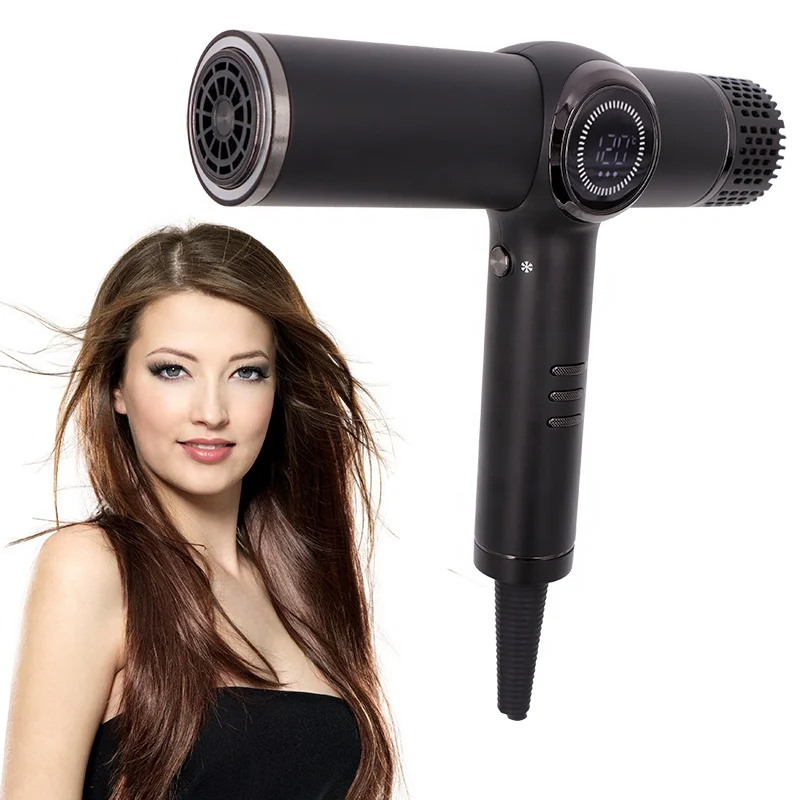 High Speed LCD 110,000 RPM Digital Brushless DC Motor Blow Dryer Hairdryer Professional Adjustable Salon Hair Dryer