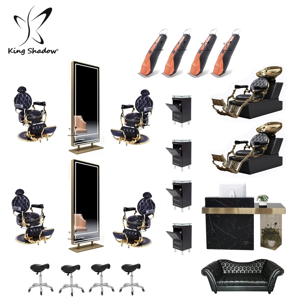 Barber shop equipment barber chairs salon mirror stations hairdressing chair beauty salon furniture package with big promotion