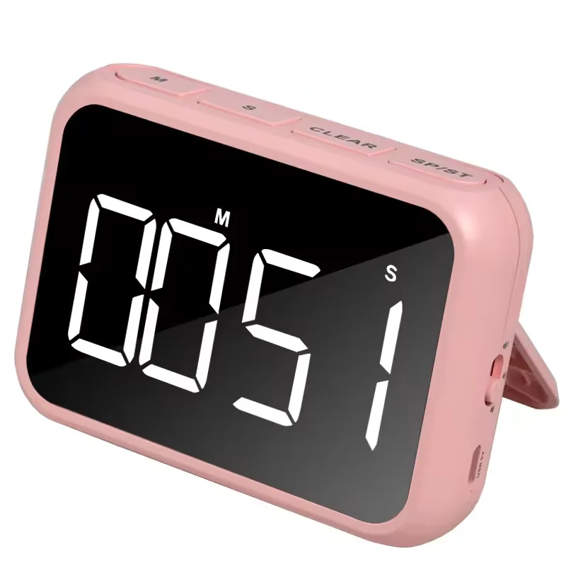Large Hotel-Suitable Digital LED Wall Clock with Radio Control Plastic Kitchen Timer Electronic Alarm for Kitchens and Offices