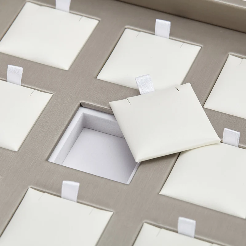 
DIGU custom earring jewelry packaging trays PU leather stackable jewelry trays jewellery organizer tray 