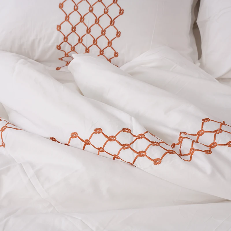 Top Sale Hotel Bed Linen 100% Cotton Embroidery Duvet Set