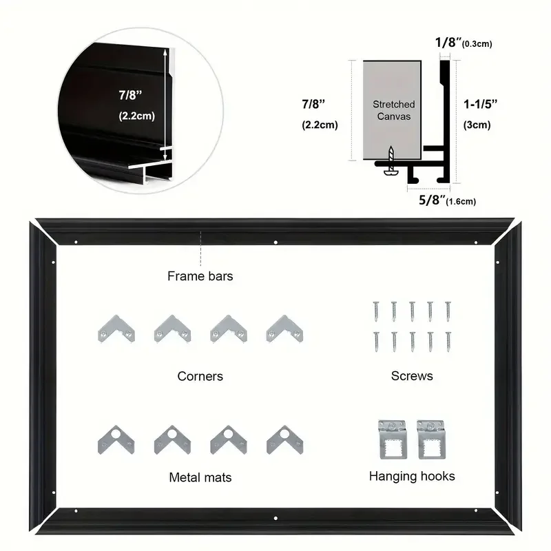Bulk Custom Large size  48in Brushed Black Floater Aluminum metal Picture frame for canvas prints Painting Frame