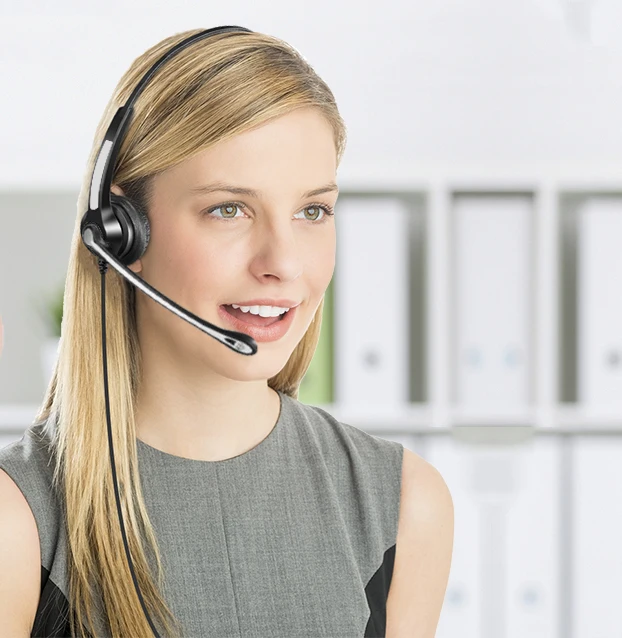 Hands Free Monaural Telephone Headset for Office Call Centre
