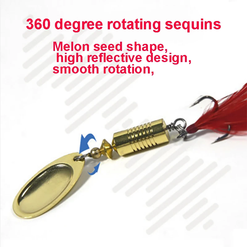 Pure copper road sub-bait sequined water droplet long-range rotation simulation  bait  bait leech freshwater warped bass