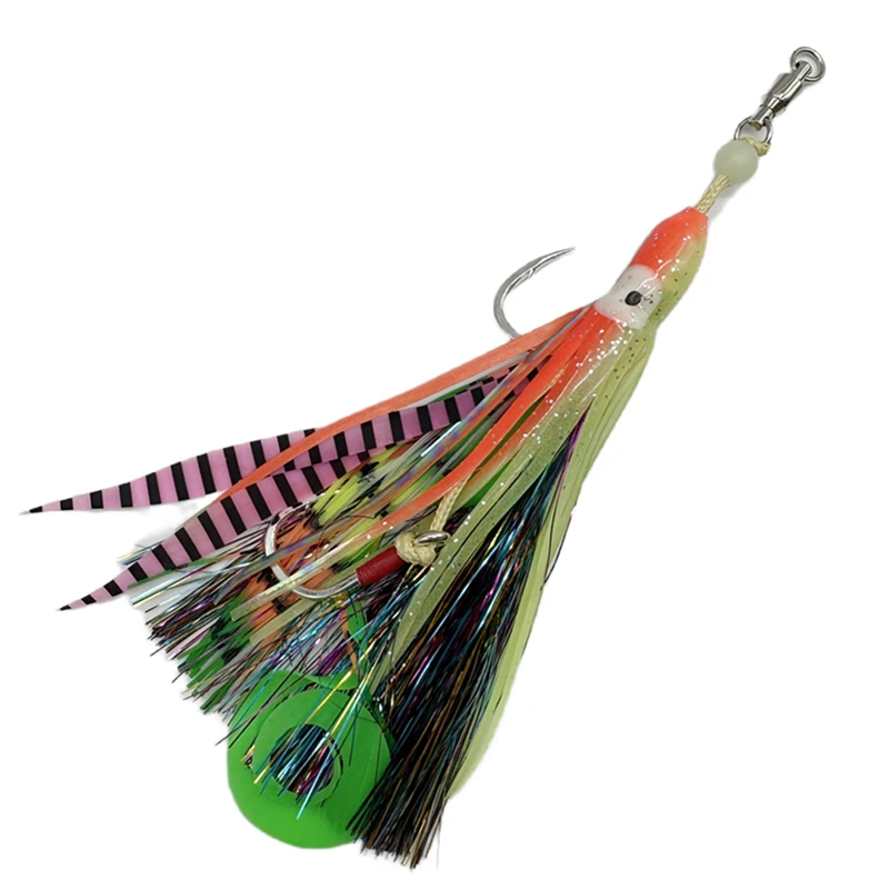 Kevlar soft fishing lure Assist hook Tinsel line  Luminous Octopus Fishing String Hook Bait Double Hooks pesca lures