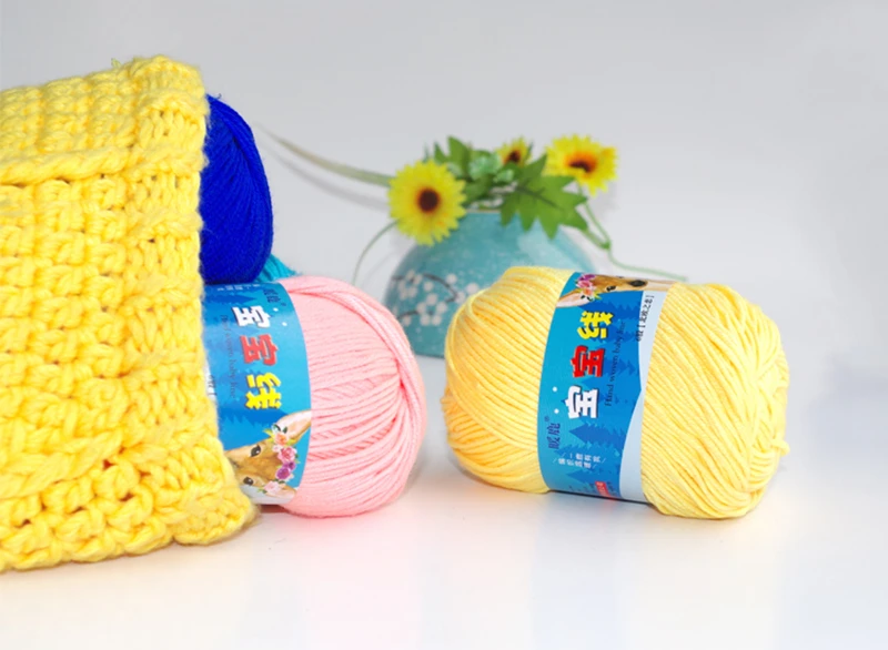 colorful factory OEM cotton milk 6ply yarn for hand knitting