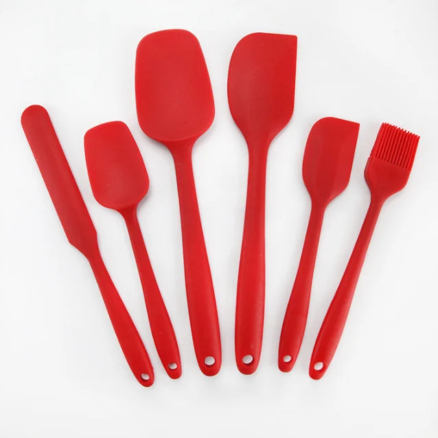 Silicone 6 piece Spatula Set Kitchen Spatulas for Heat Resistant Utensil Set Nonstick Cookware Baking and Mixing Scraper Set