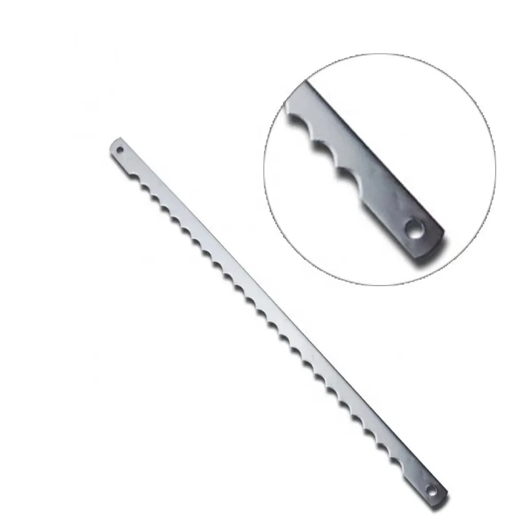 Bread slicing blades for reciprocating blade bread slicers